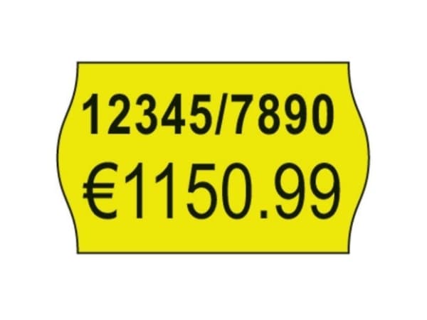 Avery YPLP1626, Gul, Prislapp, Permanent, papper, 26 mm, 16 mm