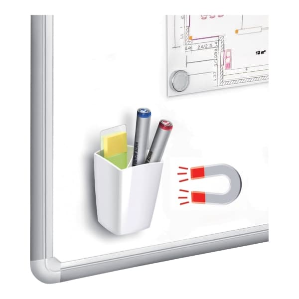 Pennhållare för whiteboard Cep Gloss, magnetisk, vit