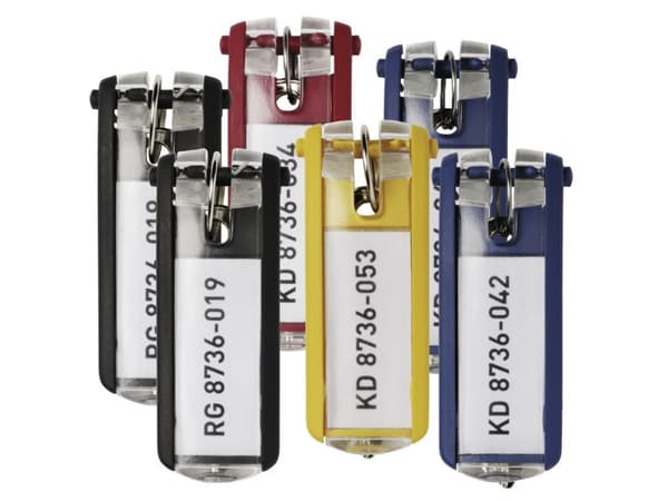 DURABLE - Nøkkelknippe - plastikk - assorterte farger - pakke av 6