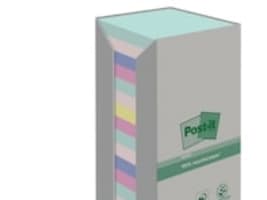 Post-it 654-1RPT - Anteckningar - 76 x 76 mm - 1600 ark (16 x 100) - blå, grön, ljusgrön, grå