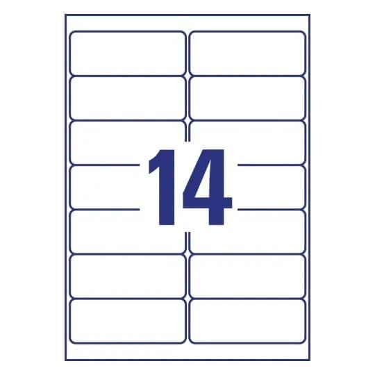 Etiketter Avery 99,1x38,1 mm transparent - (25 ark x 14 stk.)