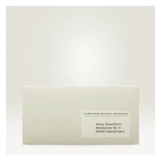 Etiketter Avery 99,1x38,1 mm transparent - (25 ark x 14 stk.)