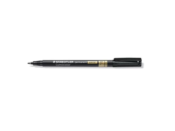 Staedtler Lumocolor Permanent Special, 1 kpl, Musta, Ohut/Pyöreä pää, Musta, 0,6 mm, Hienojakoinen
