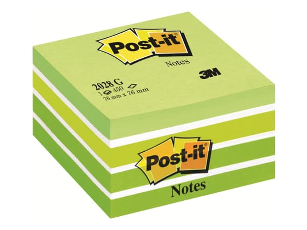 Post-it® Notes kubusblok, pastellivärinen, 76 mm x 76 mm, 450 arkkia