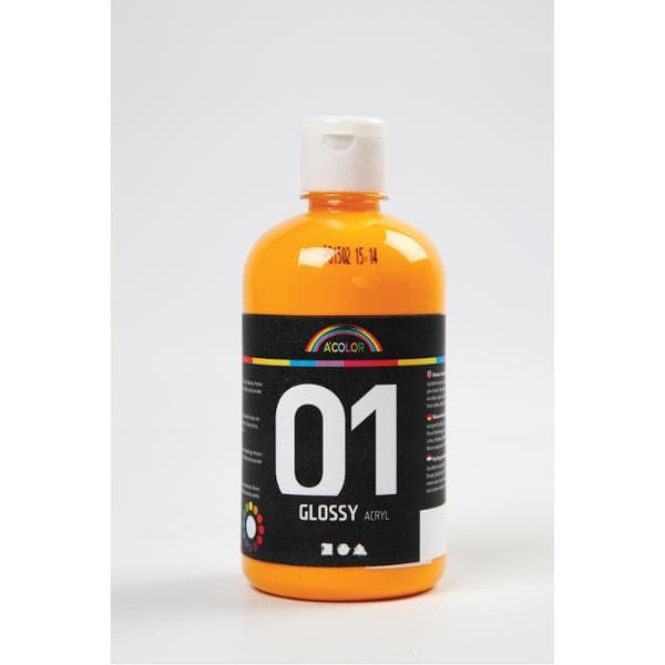 Akrylmaling a-farge 01 - blank, gul, 500 ml