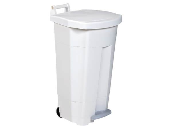 Avfallsbehållare rossignol, 90 l, med pedal, vit