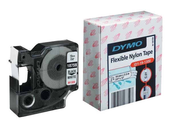 DYMO RhinoPRO - Nylon - hvit - Roll (1.9 cm x 3.5 m) 1 kassett(er) fleksibelt bånd - for DYMO ILP219; Rhino 4200, 6000, 6000 Hard Case Kit; RhinoPRO