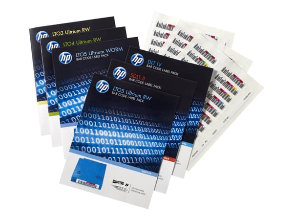 HPE Ultrium 4 RW Bar Code Label Pack - Strekkodeetiketter - for HPE MSL2024, MSL4048; 1/8 G2 Tape Autoloader; LTO-4 Ultrium; StoreEver Ultrium 1840