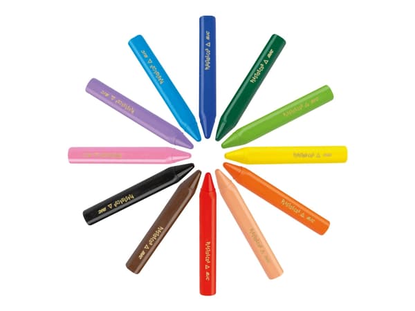 BIC KiDS Plastidecor Triangle Class Pack - Färgkrita - polyetylenvax - icke-permanent - sorterade lysande färger (paket om 12)