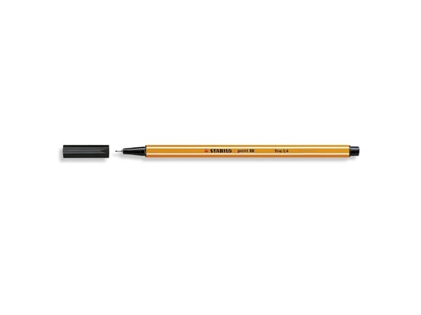 Fineliner Stabilo Point 88 sort 0,4 mm - (10 stk.)