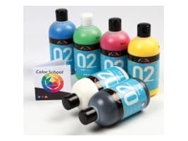 Akryylimaali a-color 02 - matta, 6 500 ml:n pulloa eri väreissä
