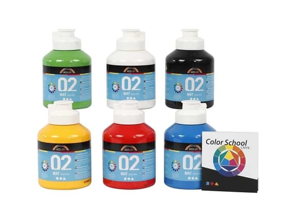 Acrylfarve 32132 A-Color 500 ml ass. farver - (pakke á 6 stk.)