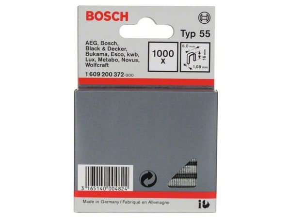 Bosch KLAMMER TYPE 55 6X1,08X16MM 1000 STK