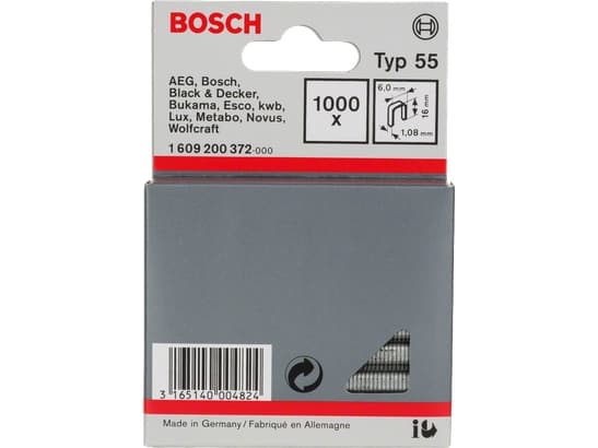 Bosch KLAMMER TYPE 55 6X1,08X16MM 1000 STK