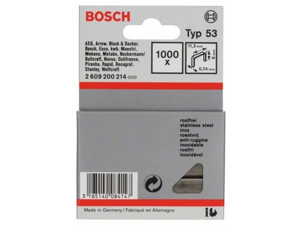 Bosch KIINNITIN TYYPPI 53 6MM TERÄKSELLINEN 1000 OSAA