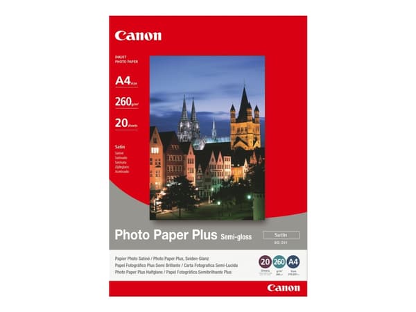 Canon Photo Paper Plus SG-201 - Halvblank - A4 (210 x 297 mm) - 260 g/m² - 20 ark fotopapper - för PIXMA iP3680, MG8250, MP198, MP228, MP245, MP258,