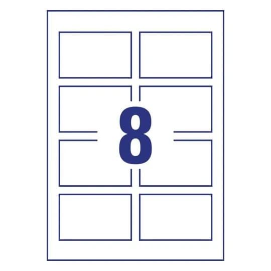 Visitkort Avery C32028-25 hvid blank 85x54 mm til inkjetprinter 240g - (8 stk. x 25 ark)