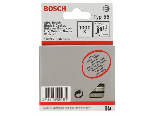 Bosch KLAMMER TYYPPI 55 HARP 6X1,08X28MM 1000STK Bosch KLAMMER TYYPPI 55 HARP 6X1,08X28MM 1000STK