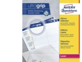 Avery L7161-100, Valkoinen, Paperi, 63.5 x 46.6 mm, A4, 1800 kpl, 100 arkkia