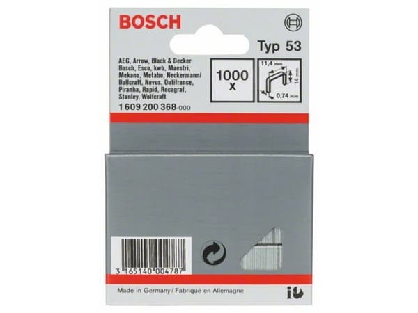 Bosch KLAMMER TYPE 53 11,4X0,74X14MM 1000 STK