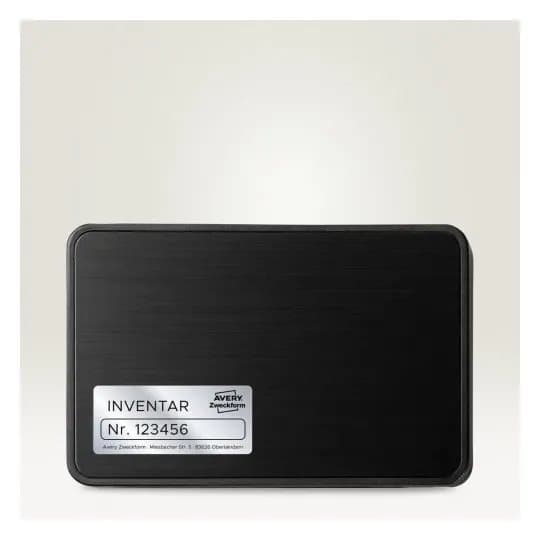 Avery L6012-20, Hopea, Polyesteri, Laser, 96 x 50,8 mm, 200 kpl, 20 arkkia