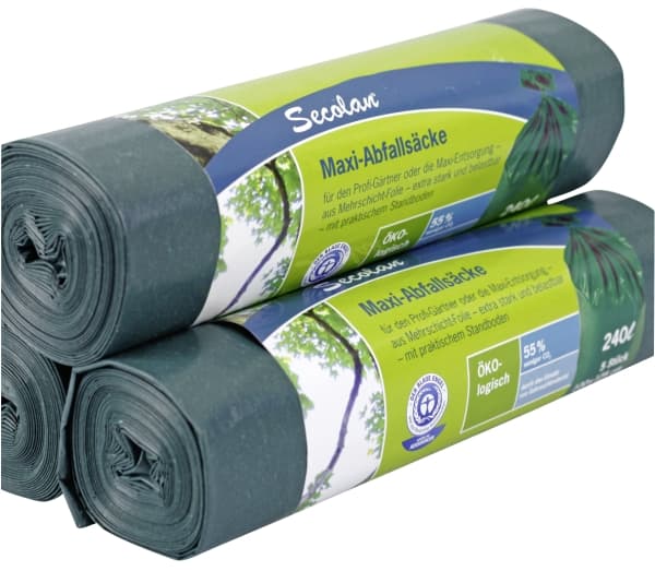 1x5 Secolan Maxi Garbage Bags 240 l green/black