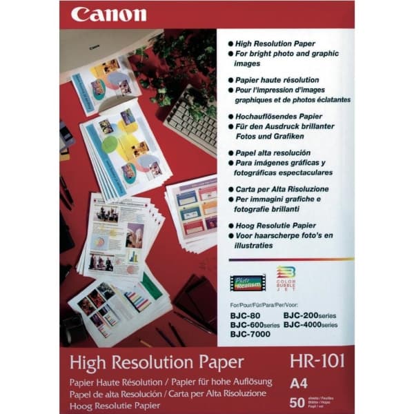 Canon HR-101 - A4 (210 x 297 mm) 50 ark vanlig papir - for i-SENSYS LBP673; PIXMA IP4000, iP5000, iP6210, iP6310, iP8500, MG2555, MG8250, TS7450