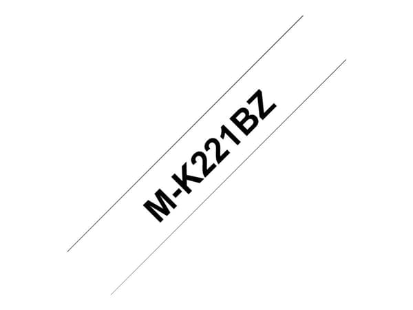 Brother M-K221BZ - Svart på vitt - Rulle (0,9 cm x 8 m) 1 kassett(er) etiketttejp - för P-Touch PT-55, PT-65, PT-75, PT-80, PT-85, PT-90, PT-BB4, PT-