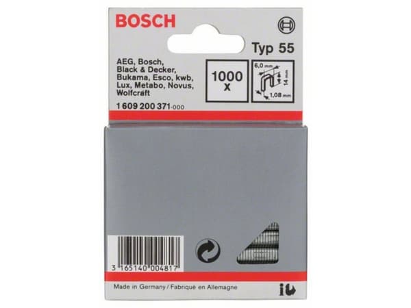 Bosch KLAMMER TYYPPI 55 6X1,08X14MM 1000 STK