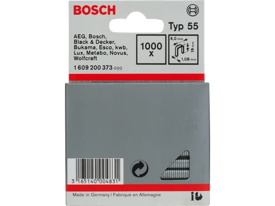 Bosch KLAMMER TYPE 55 6X1,08X19MM 1000 STK