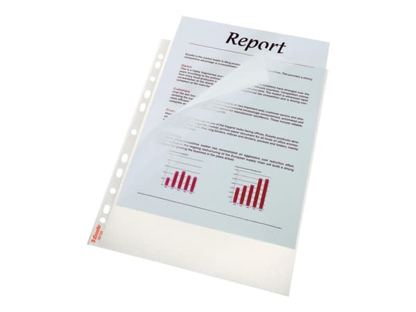 Esselte - Topp- og sidematingsarkbeskytter - for A4 (210 x 297 mm) - klarmatt (en pakke 100)