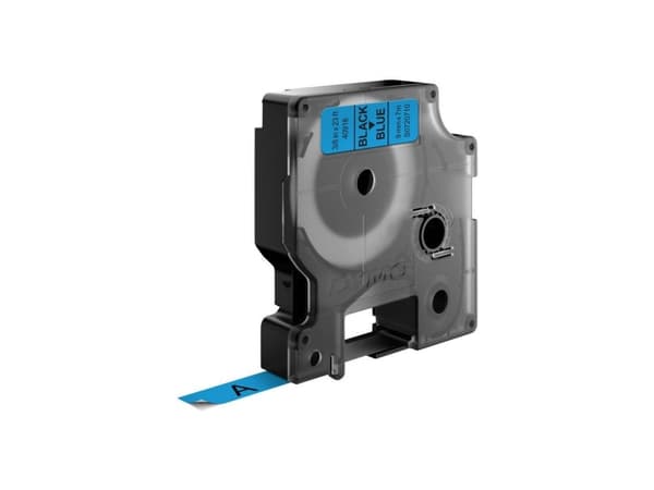 DYMO D1 - Selv-adhesiv - sort på blått - Rull (0,9 cm x 7 m) 1 kassett(er) merketape - for LabelMANAGER 120P, 210D, 220P, 350D, 450D; LabelPOINT 250,
