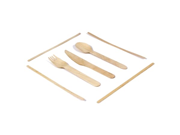 Rørepind 5x190 mm Bionedbrydelig træ - (1000 stk.)