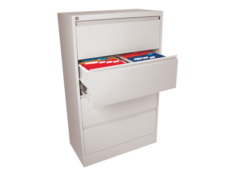 Hängande arkivskåp dubbel A4 4 lådor vit