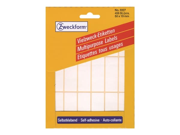 Avery Multi-Purpose Labels 3327 - Selv-adhesiv - hvit - 19 x 50 mm 486 stk merkelapper