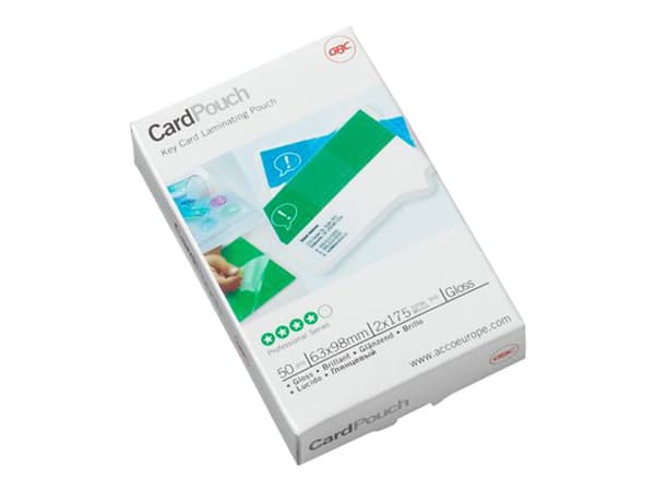 GBC Card Laminating Pouch - 250 mikron - 100-pack - glättat - 65 x 95 mm lamineringsfickor