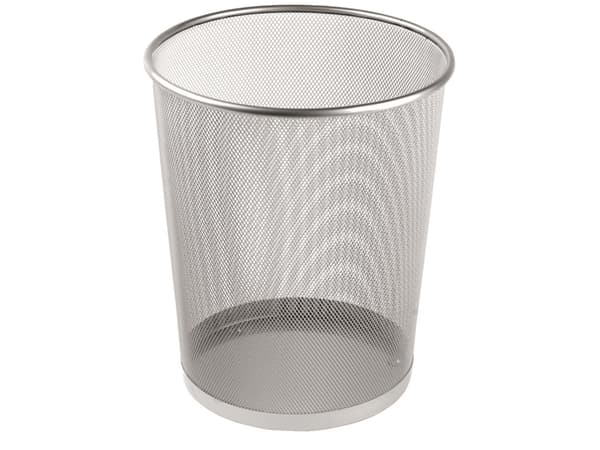 Papirkurv tråd metal sølv 18 ltr.