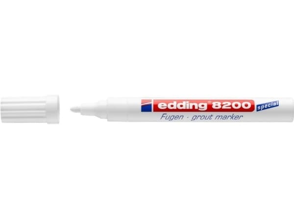 edding 8200 grout - Markør - permanent - hvit - 2-4 mm