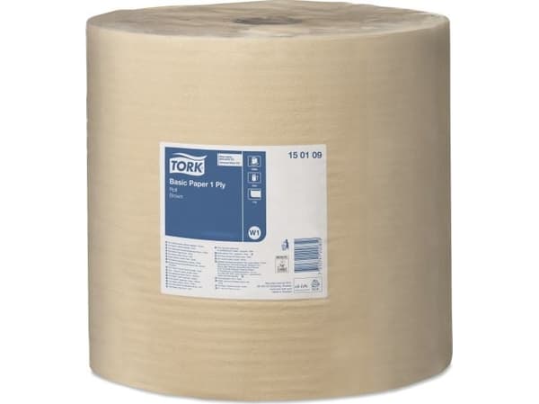 Aftørringspapir Tork Basic W1 brun 1-lags 1000m 150109