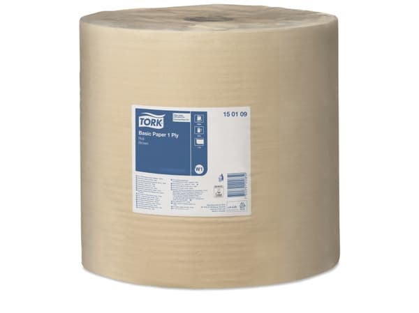 Aftørringspapir Tork Basic W1 brun 1-lags 1000m 150109