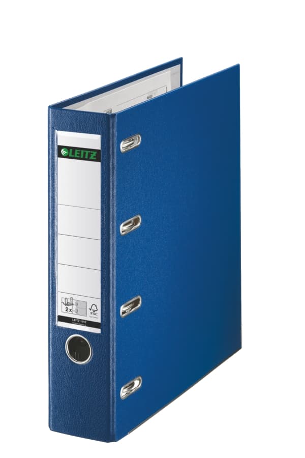 Leitz - Spakbågesfil - ryggbredd: 75 mm - för A5 (148 x 210 mm) - kapacitet: 1000 ark - liggande - blå