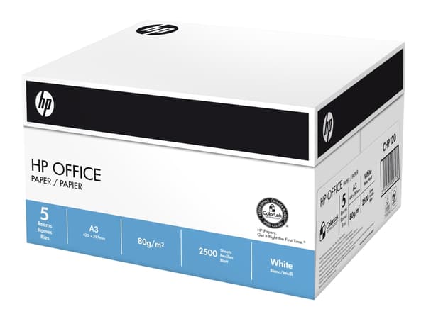 HP Office Paper - A3 (297 x 420 mm) - 80 g/m² - 500 stk vanlig papir - for LaserJet Pro MFP M175; Officejet Pro 7720; Photosmart B110, Wireless B110