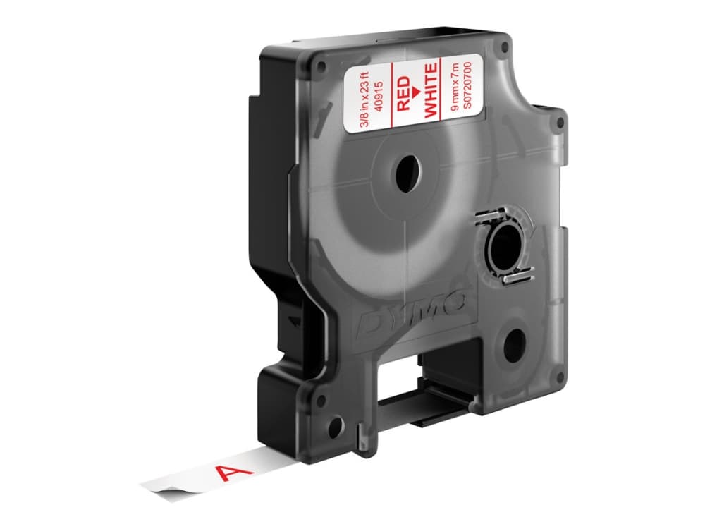 DYMO D1 - Blank - rött på vitt - Rulle (0,9 cm x 7 m) 1 kassett(er) tejp - för LabelMANAGER