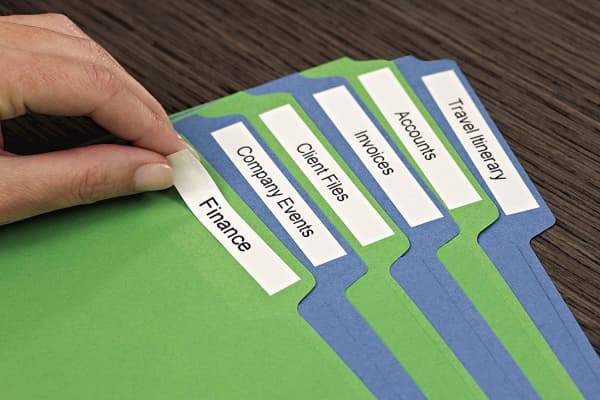 Labeltape DYMO® D1 sort på hvid 12mm x 7m