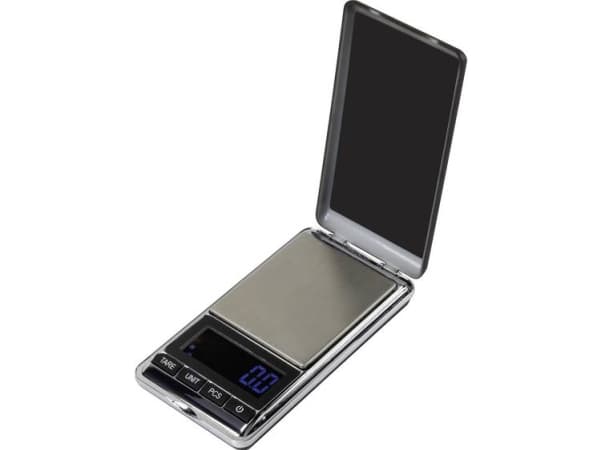 Fickvåg Basetech Vägningsintervall 500g Avläsningsnoggrannhet 0,1g Batteridrift Silver