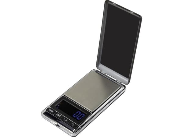 Fickvåg Basetech Vägningsintervall 500g Avläsningsnoggrannhet 0,1g Batteridrift Silver
