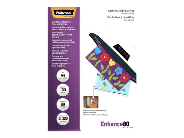 Fellowes - 80 mikroner - A4 (210 x 297 mm) lamineringspunger