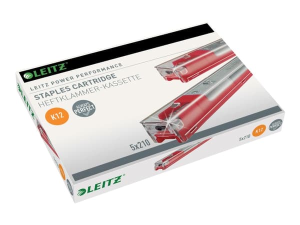 Leitz 55940000, Niittipakkaus, 1,2 cm, 210 niitit, 26/12, Punainen, 80 arkkia