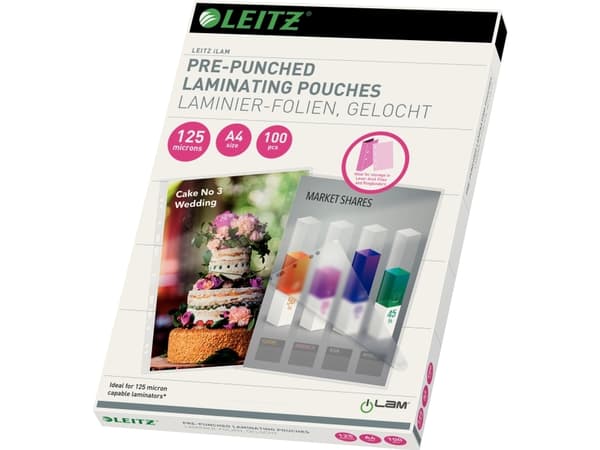 Leitz iLAM - Glättat, CrystalClear - A4 (210 x 297 mm) lamineringsfickor - för Leitz iLAM touch A3 turbo, iLAM touch A4 turbo