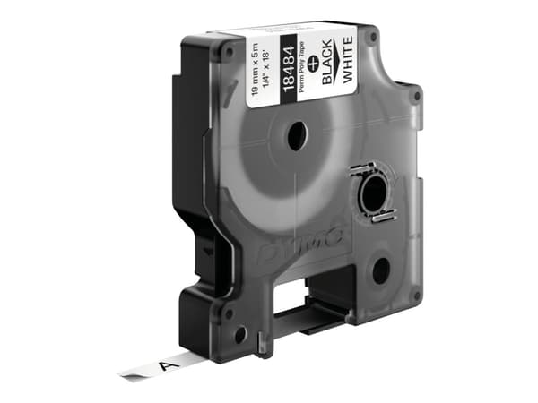 DYMO Rhino - Polyesteri - sort på hvid - Rulla (1,9 cm x 5,5 m) 1 kassette(r) permanentti teippi - Rhino 4200, 6000, 6000 Hard Case Kit -laitteisiin